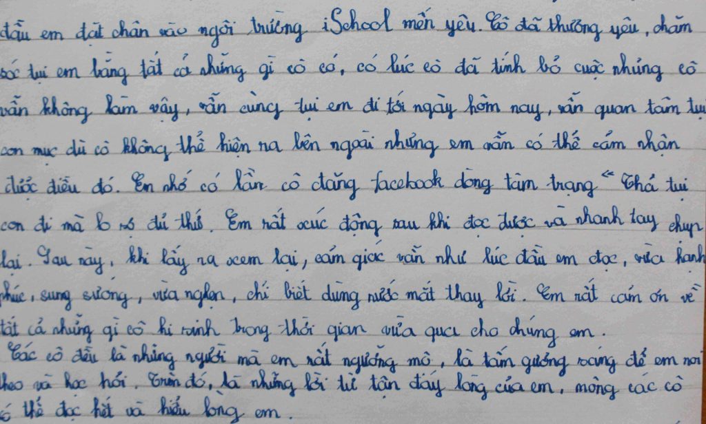 iSchool Sóc Trăng – Cánh thiệp tâm tình gửi thầy, cô ngày 20/11