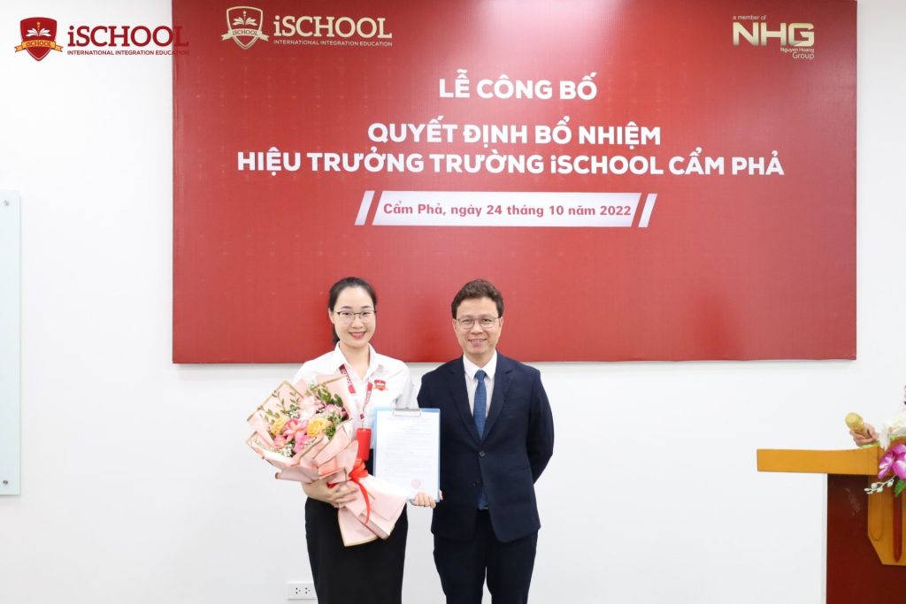 Lễ công bố quyết định bổ nhiệm hiệu trưởng và kiện toàn bộ máy ban giám hiệu trường HMQT iSchool Cẩm Phả