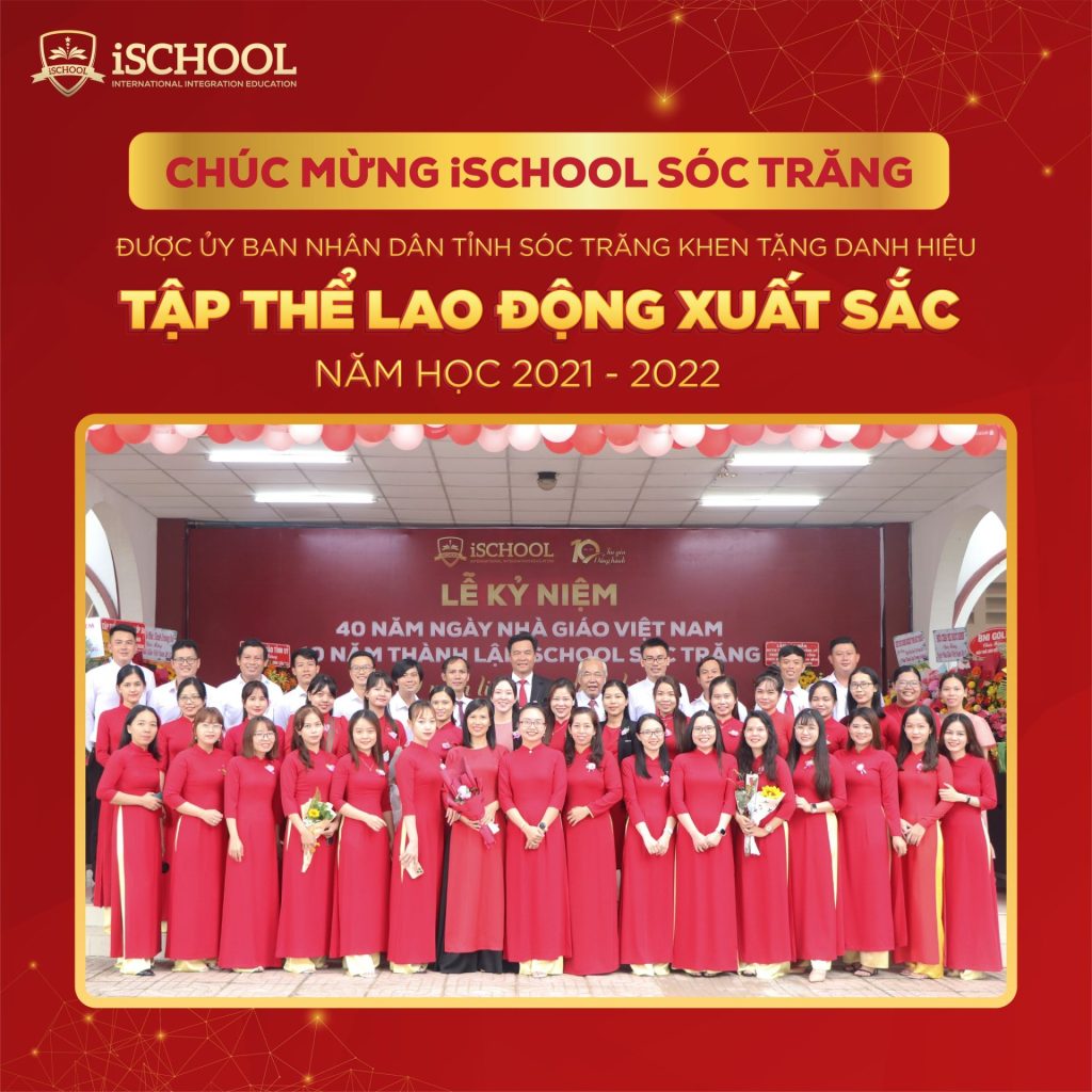 CHÚC MỪNG iSCHOOL SÓC TRĂNG ĐẠT DANH HIỆU “TẬP THỂ LAO ĐỘNG XUẤT SẮC”