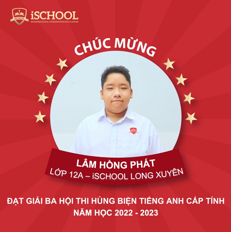 iSCHOOL LONG XUYÊN: ĐẠT GIẢI BA HỘI THI HÙNG BIỆN TIẾNG ANH CẤP TỈNH