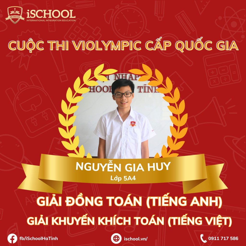 iSchool Hà Tĩnh: Vinh danh các iSers đạt giải trong cuộc thi Violympic trên Internet cấp Quốc gia