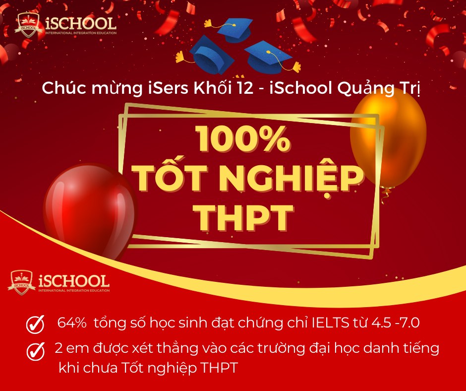 iSchool Quảng Trị – Chúc mừng 100% iSers Khối 12 đậu Tốt nghiệp THPT