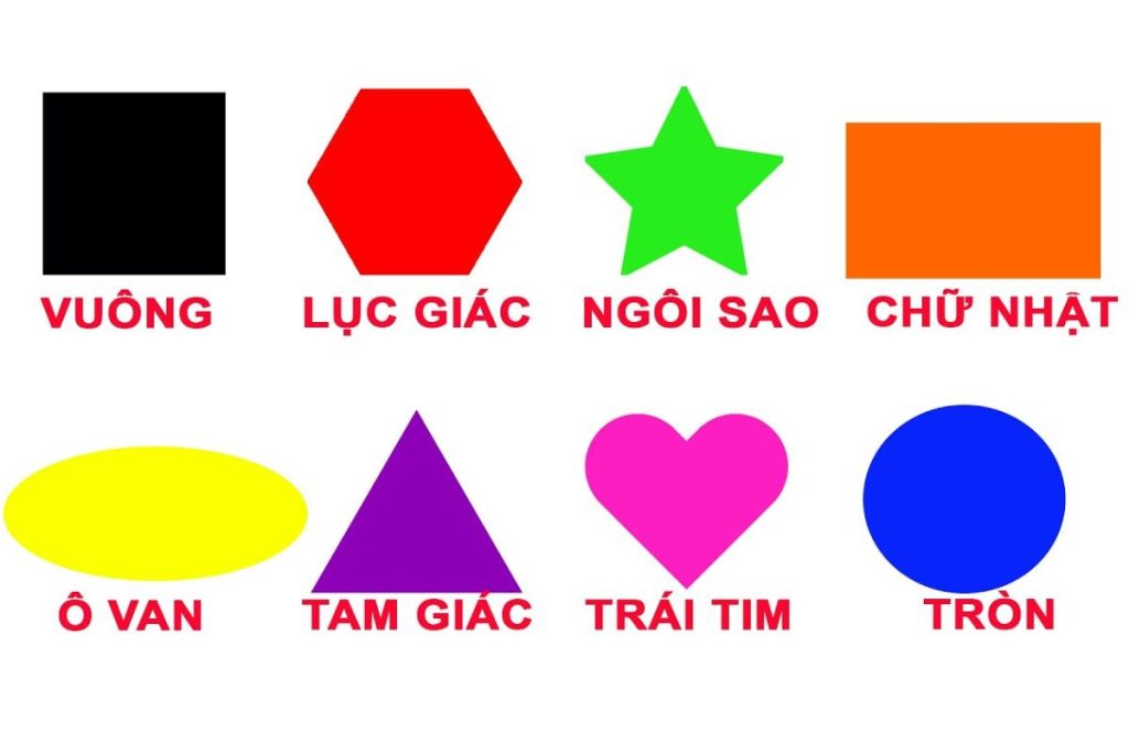 Bài tập nhận biết hình học và màu sắc