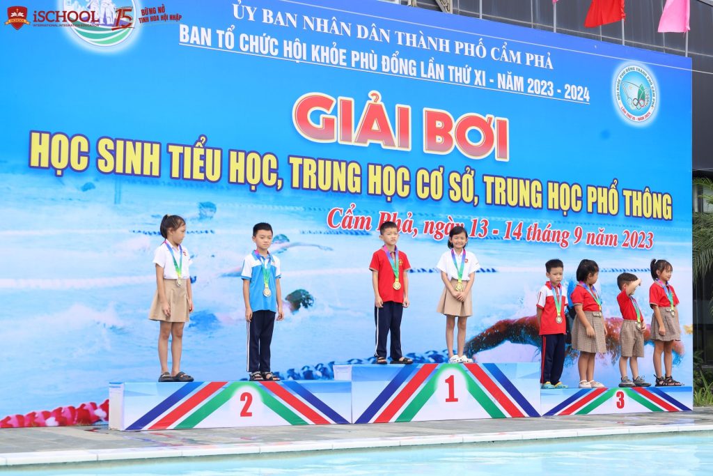 iSCHOOL CẨM PHẢ XẾP THỨ 3 TOÀN ĐOÀN GIẢI BƠI HỌC SINH TIỂU HỌC, THCS,THPT TẠI HỘI KHỎE PHÙ ĐỔNG LẦN THỨ XI NĂM 2023