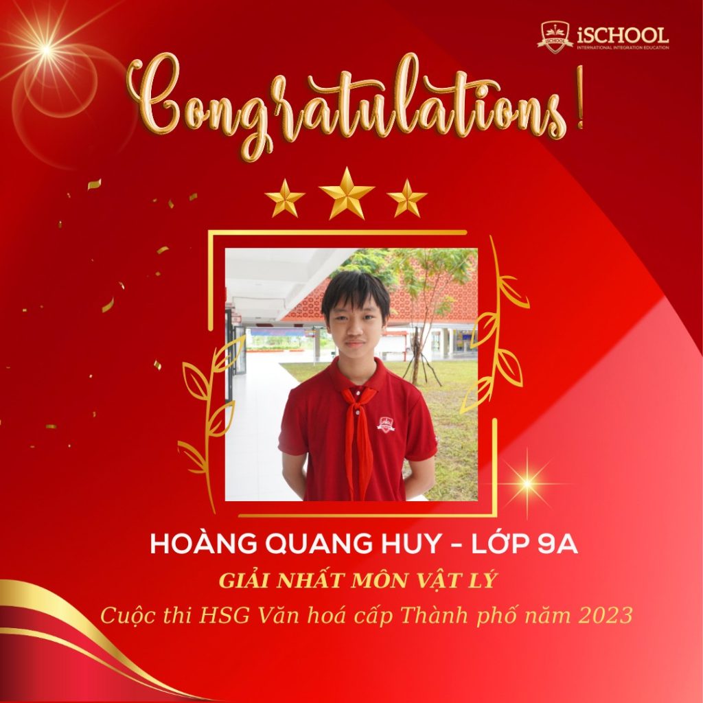 iSCHOOL QUẢNG TRỊ ĐẠT THÀNH TÍCH XUẤT SẮC TẠI KỲ THI HỌC SINH GIỎI CẤP THÀNH PHỐ NĂM 2023!