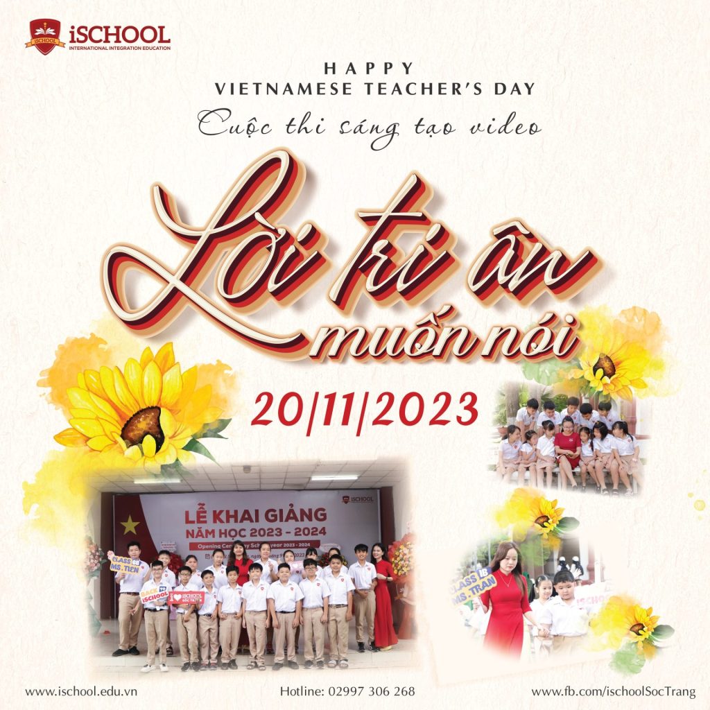 CUỘC THI SÁNG TẠO VIDEO “LỜI TRI ÂN MUỐN NÓI” CHÀO MỪNG NGÀY NHÀ GIÁO VIỆT NAM 20/11