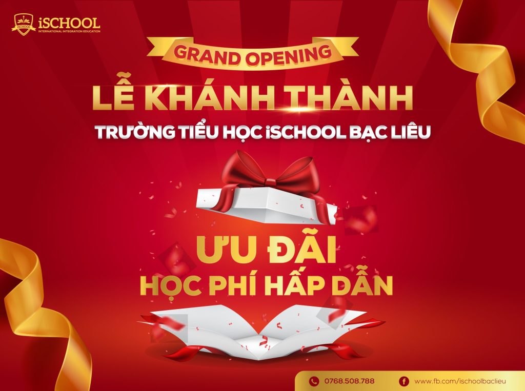 TIỂU HỌC iSCHOOL BẠC LIÊU: TUYỂN SINH HỌC KÌ II NĂM HỌC 2023-2024