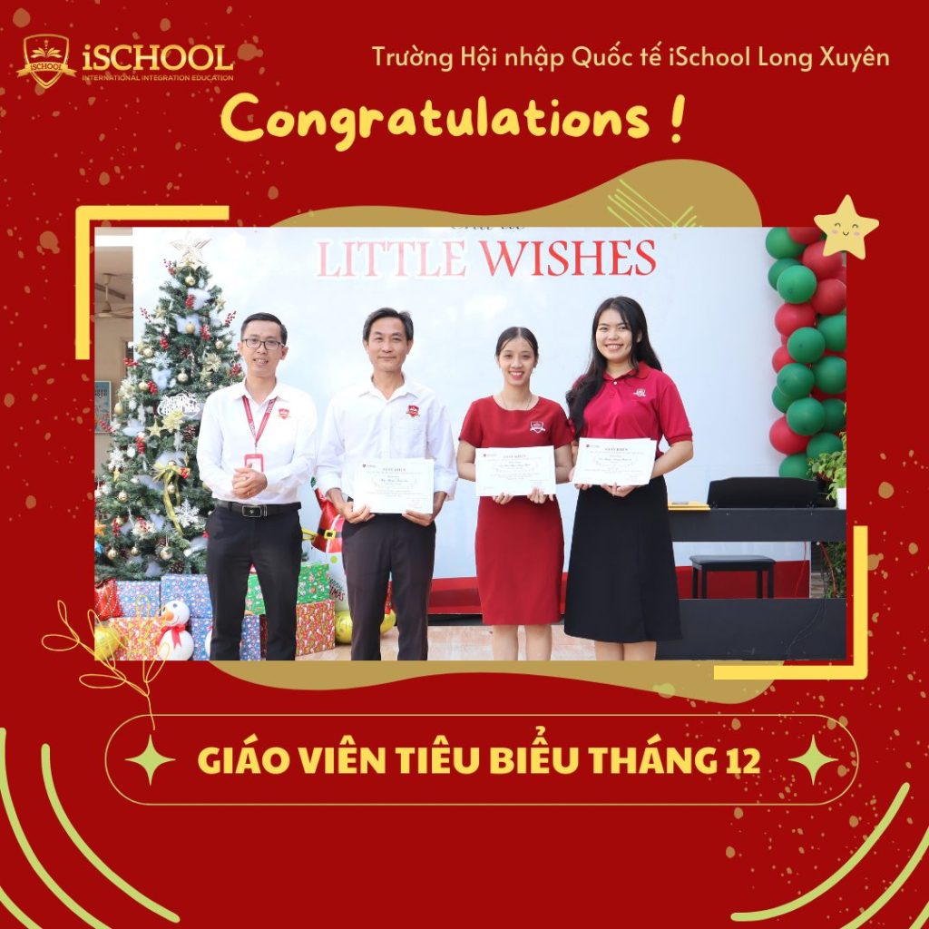 iSCHOOL LONG XUYÊN: VINH DANH GIÁO VIÊN – HỌC SINH TIÊU BIỂU THÁNG 12