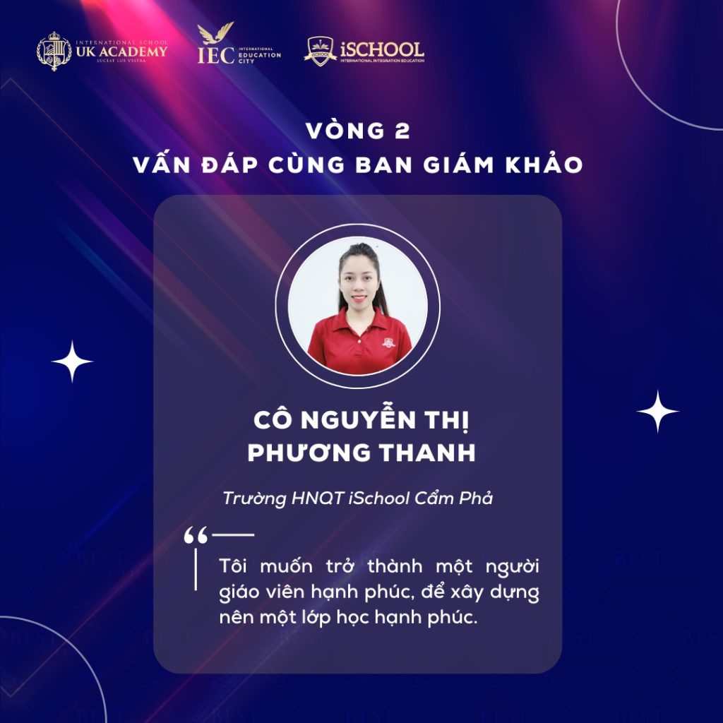 GIÁO VIÊN TIÊU BIỂU: CÔ GIÁO NGUYỄN THỊ PHƯƠNG THANH 
