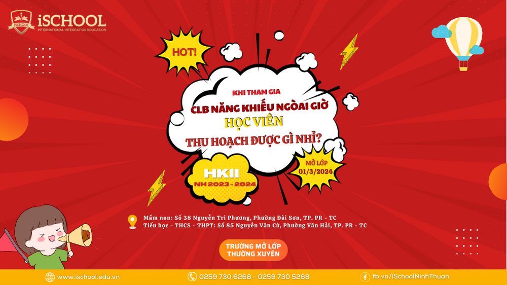 iSchool Ninh Thuận: Tham gia câu lạc bộ năng khiếu ngoài giờ học viên sẽ thu hoạch được gì?