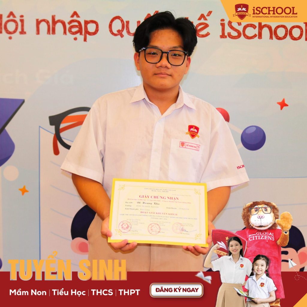 EM ĐỖ HOÀNG KHA – LỚP 9 ĐẠT GIẢI TRONG CUÔC THI “AN TOÀN GIAO THÔNG CHO NỤ CƯỜI NGÀY MAI”