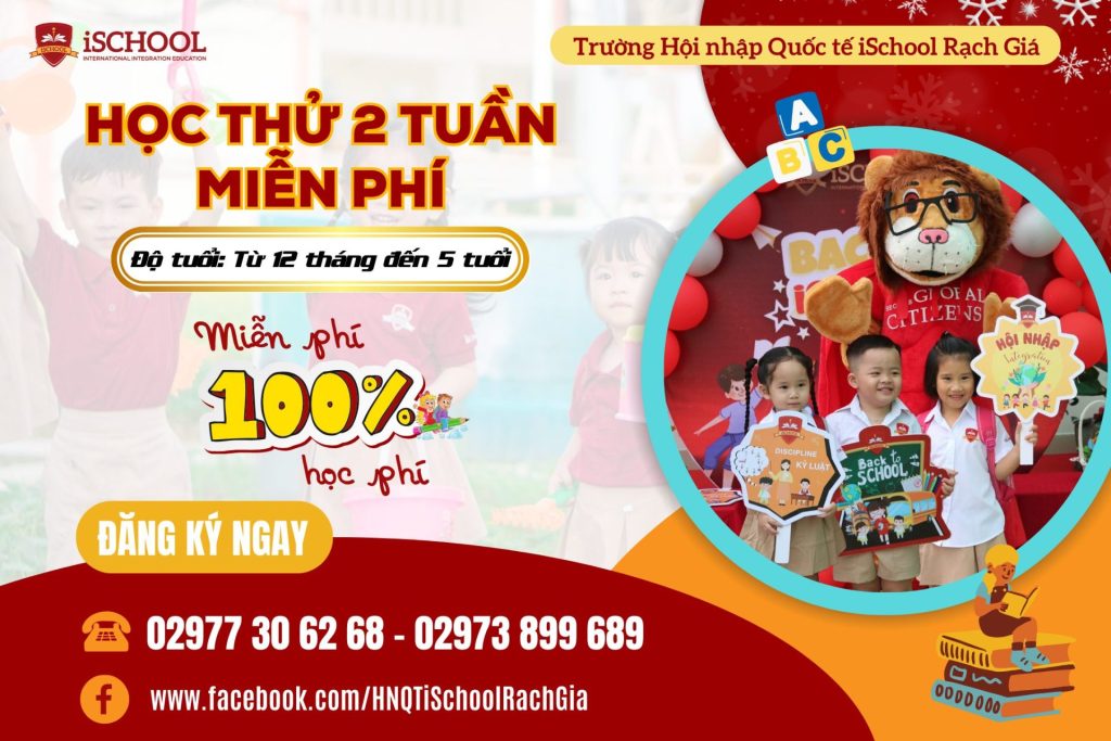 Ưu đãi “Học thử 02 tuần” Miễn phí 100% cho mầm non