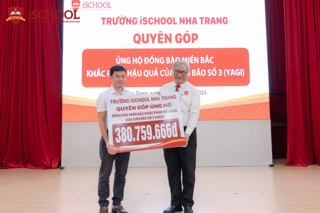 iSCHOOL NHA TRANG QUYÊN GÓP HƠN 380 TRIỆU ĐỒNG ỦNG HỘ ĐỒNG BÀO MIỀN BẮC KHẮC PHỤC HẬU QUẢ CỦA CƠN BÃO SỐ 3