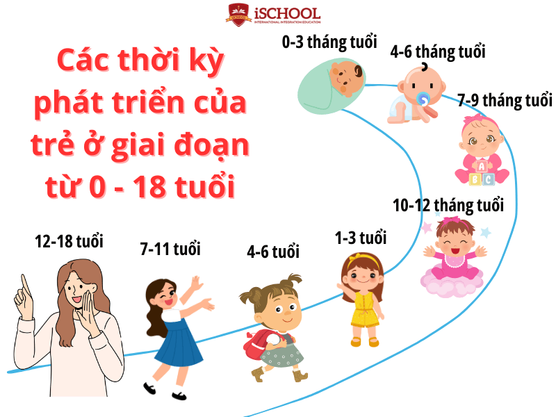 Các thời kỳ phát triển của trẻ ở giai đoạn từ 0 – 18 tuổi