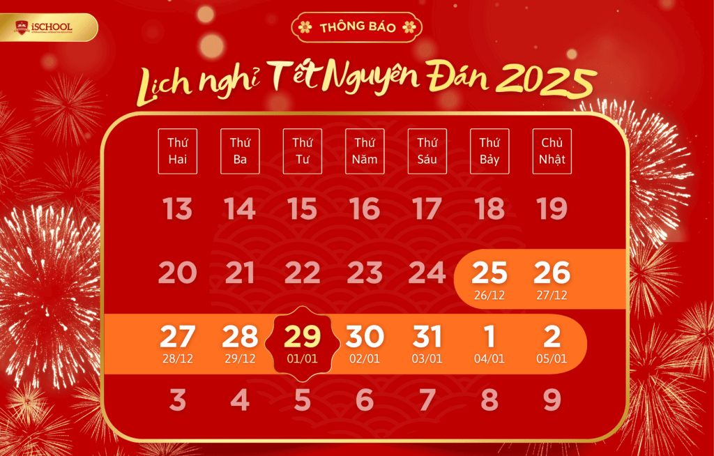Lịch nghỉ Tết Nguyên Đán 2025 (Tết Ất Tỵ) của học sinh 63 tỉnh thành? Học sinh được nghỉ Tết Nguyên Đán 2025 9 ngày liên tục