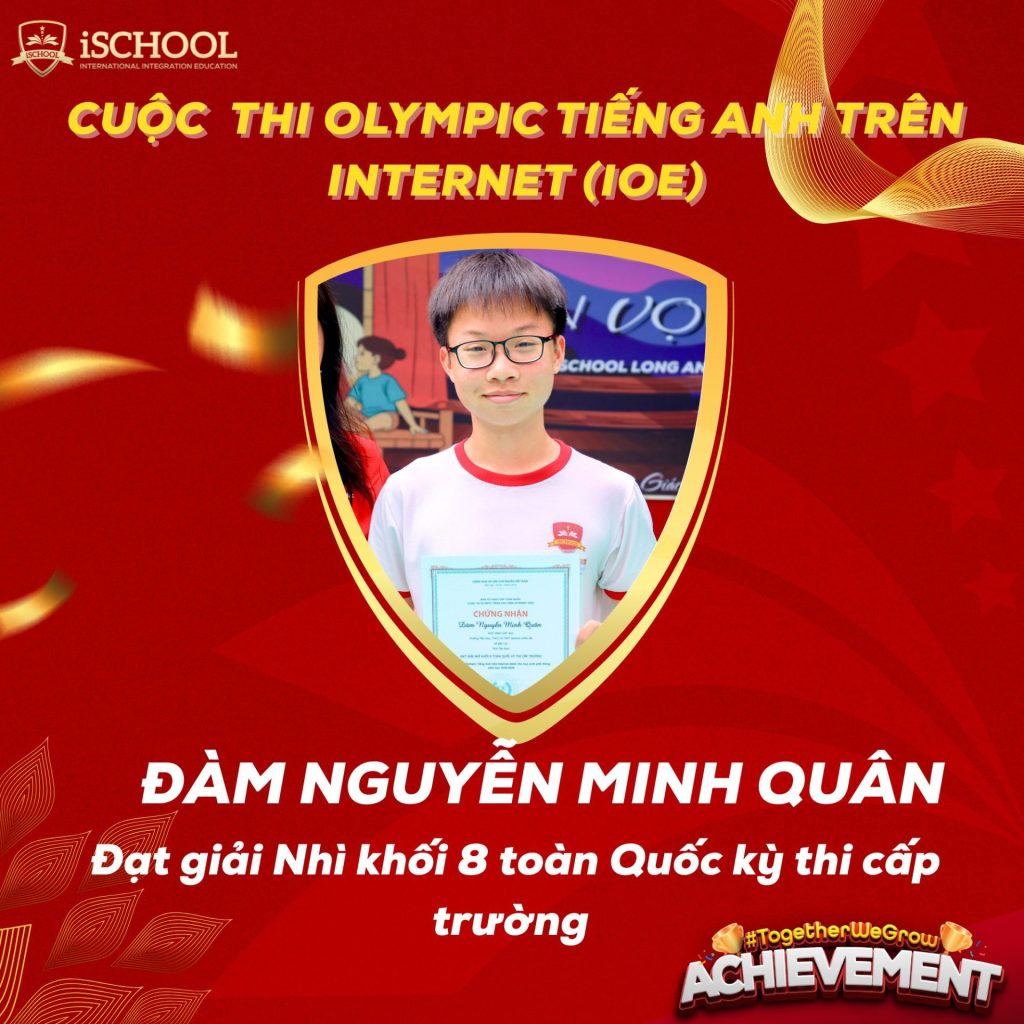  iSCHOOL LONG AN VINH DANH ISER ĐẠT THÀNH TÍCH XUẤT SẮC