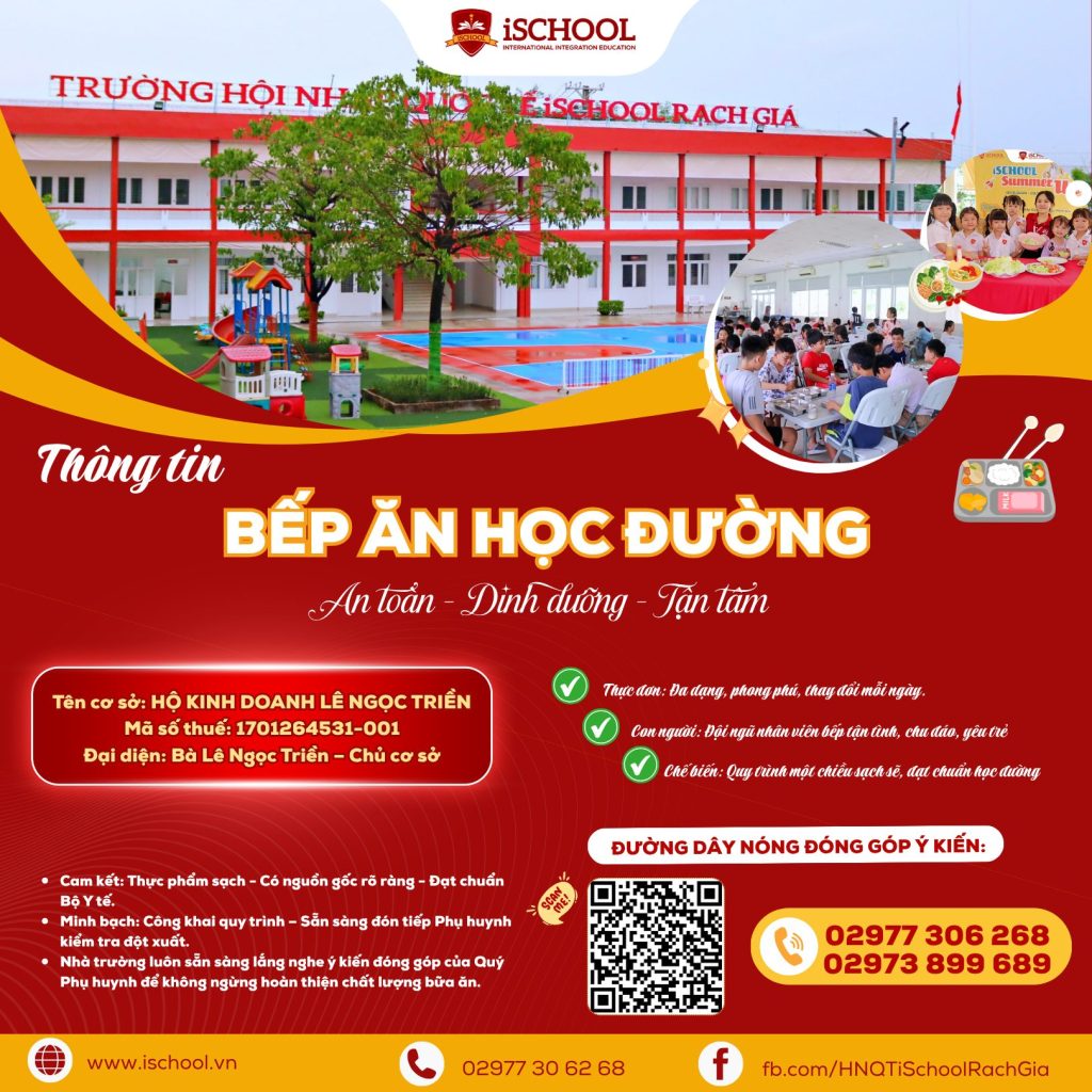 BỮA ĂN AN TOÀN – BA MẸ AN TÂM TẠI iSCHOOL RẠCH GIÁ