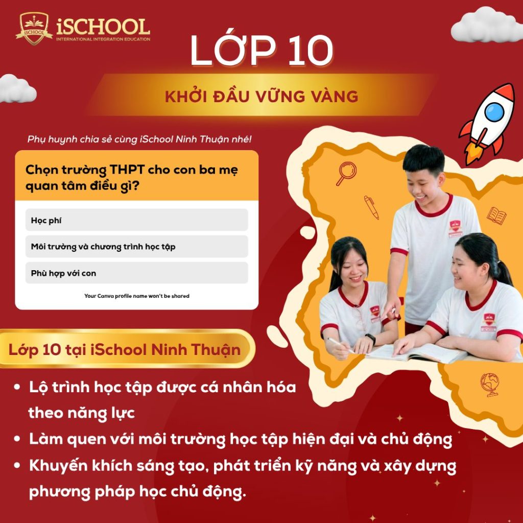 Lớp 10 tại iSchool Ninh Thuận